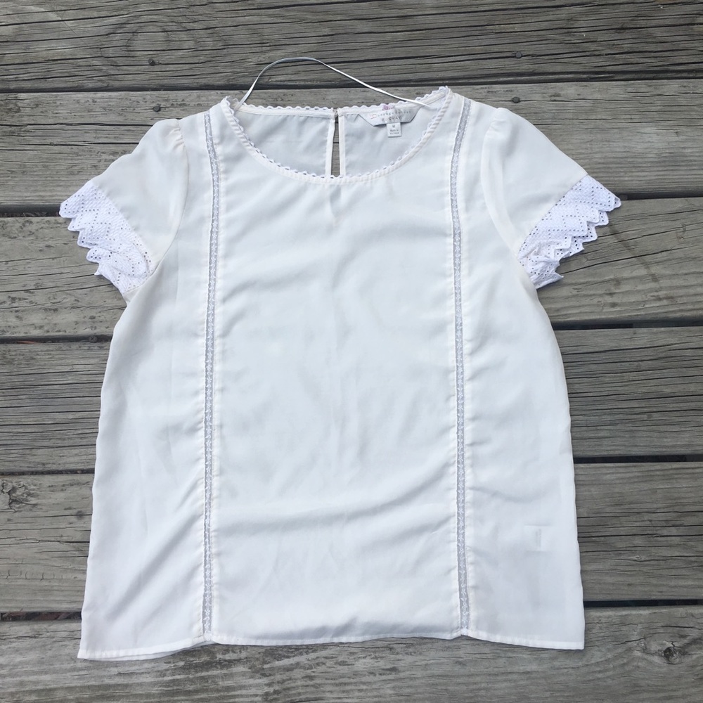 Lauren Conrad sheer white blouse